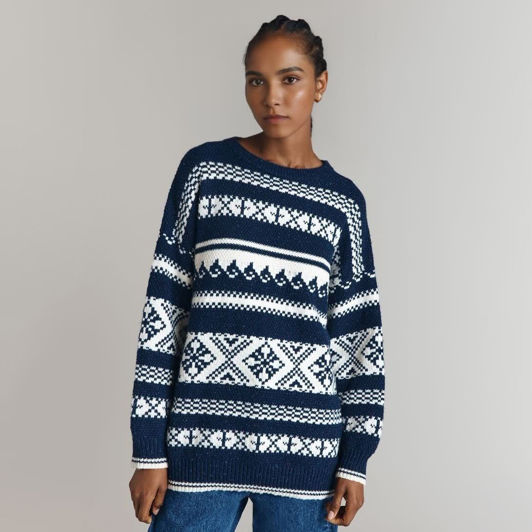 Праздничный свитер из жаккарда FNJIA, выполненный на заказ, Унисекс, уродливый повседневный джемпер