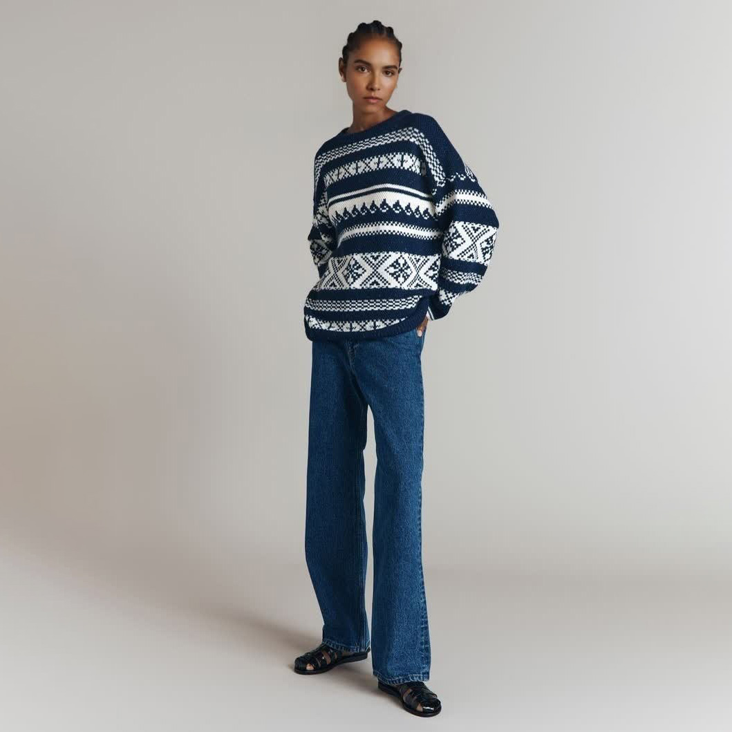 Праздничный свитер из жаккарда FNJIA, выполненный на заказ, Унисекс, уродливый повседневный джемпер