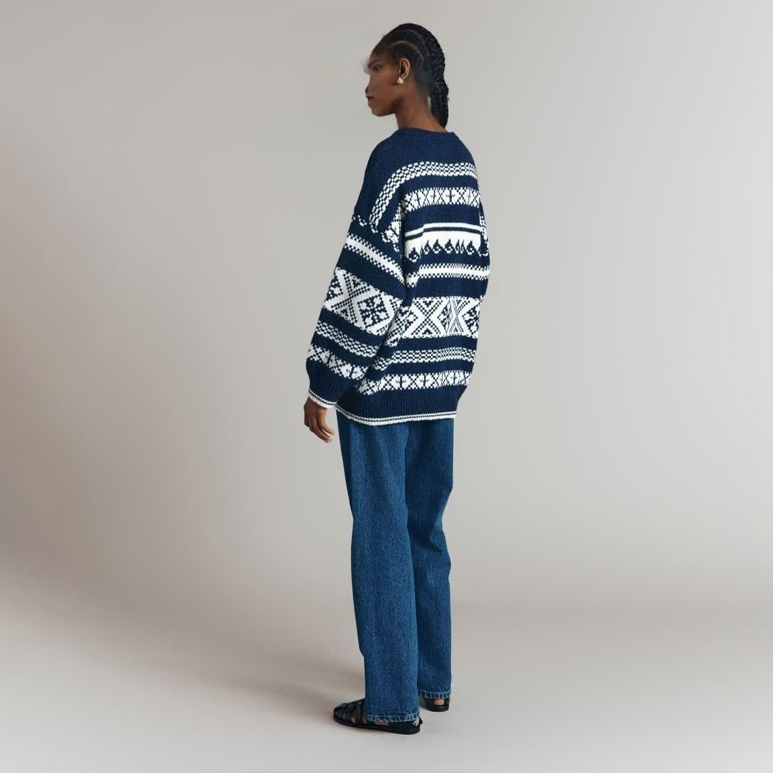 Праздничный свитер из жаккарда FNJIA, выполненный на заказ, Унисекс, уродливый повседневный джемпер