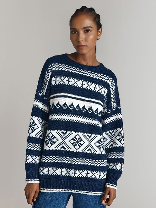 Праздничный свитер из жаккарда FNJIA, выполненный на заказ, Унисекс, уродливый повседневный джемпер