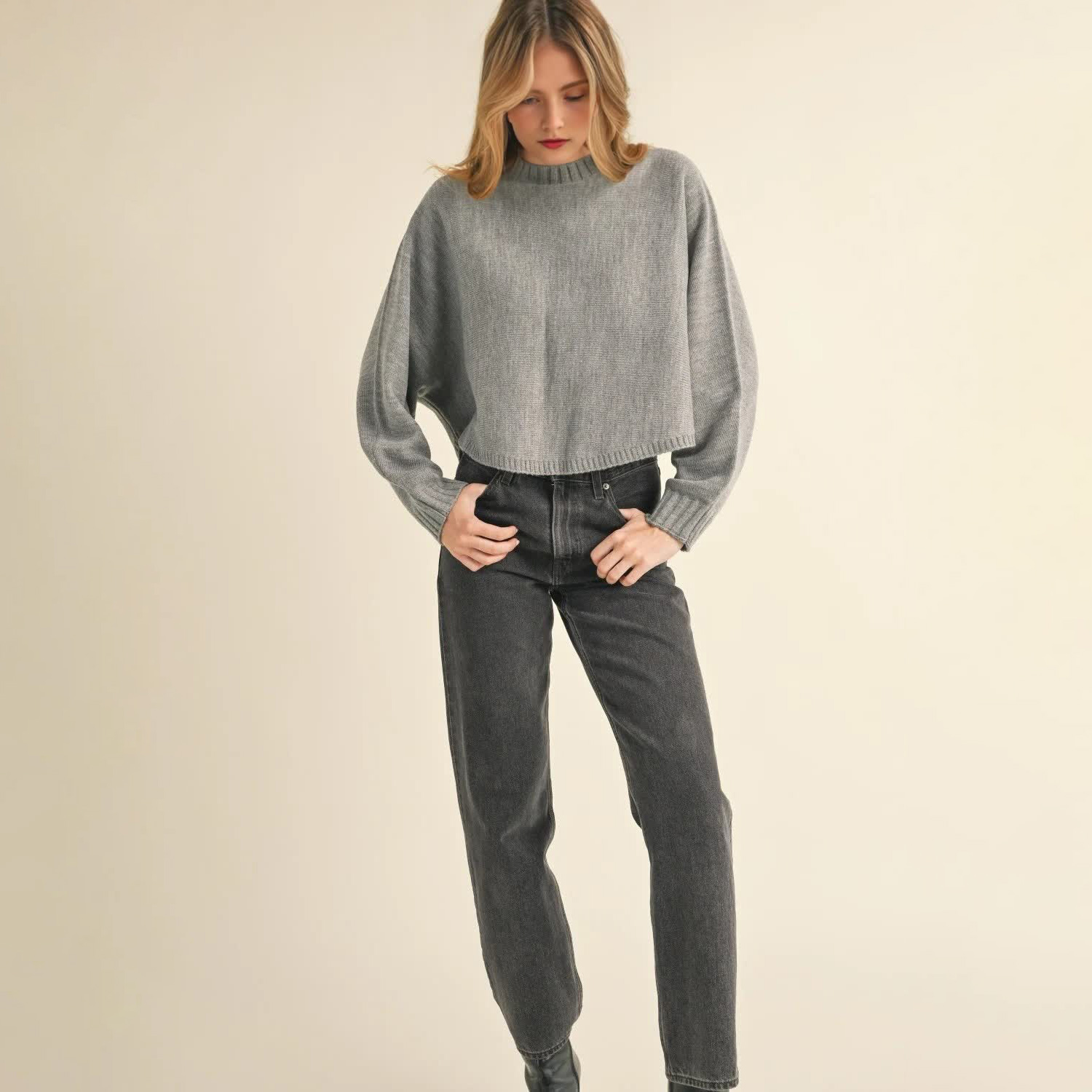 Изготовленный на заказ повседневный однотонный женский модный свитер