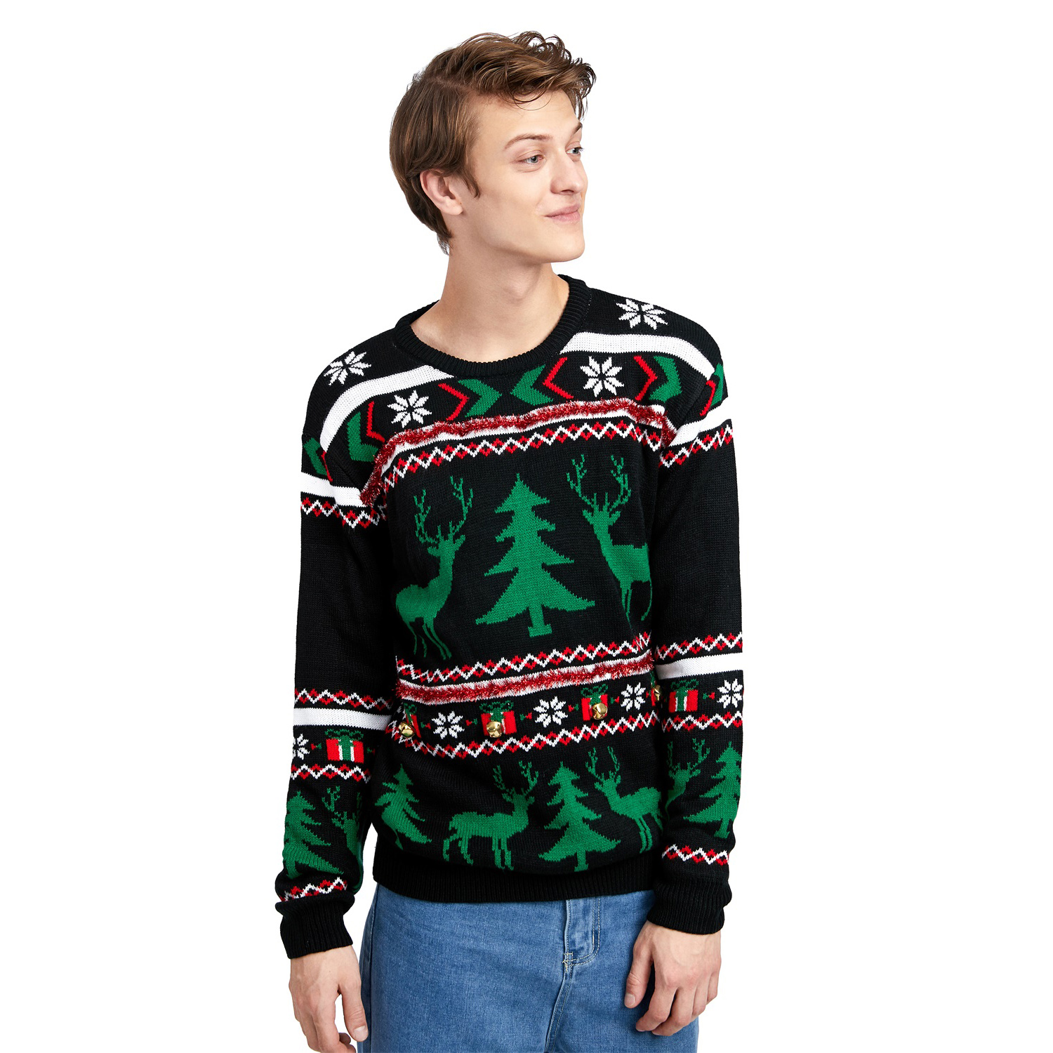 Изготовленный на заказ рождественский свитер Fnjia Reindeer Ugly создан на основе предоставленных рисунков и образцов