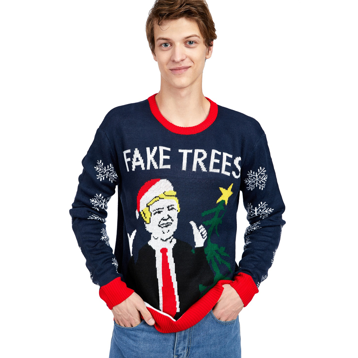 Изготовленный на заказ забавный уродливый Рождественский джемпер для мужчин