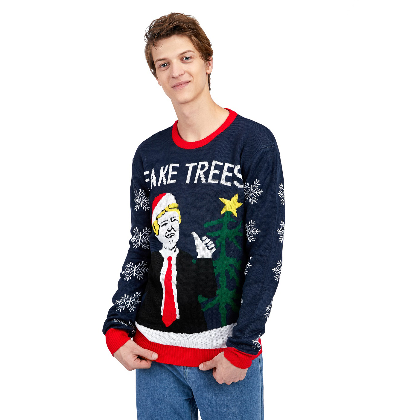 Изготовленный на заказ забавный уродливый Рождественский джемпер для мужчин