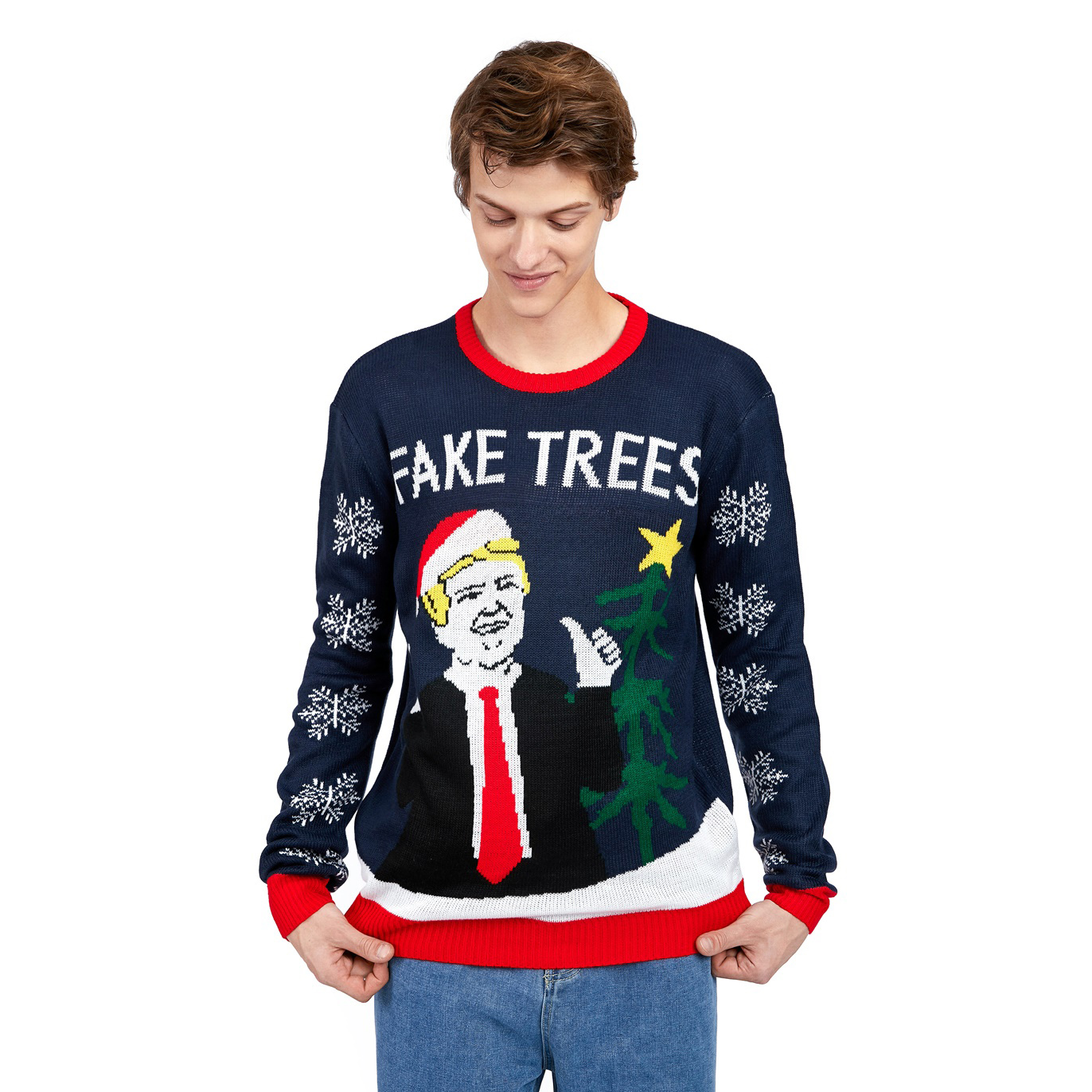 Изготовленный на заказ забавный уродливый Рождественский джемпер для мужчин