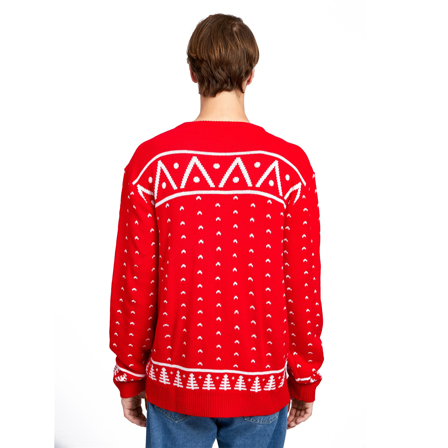 Мужской каминный забавный жаккардовый уродливый рождественский свитер FNJIA 2025