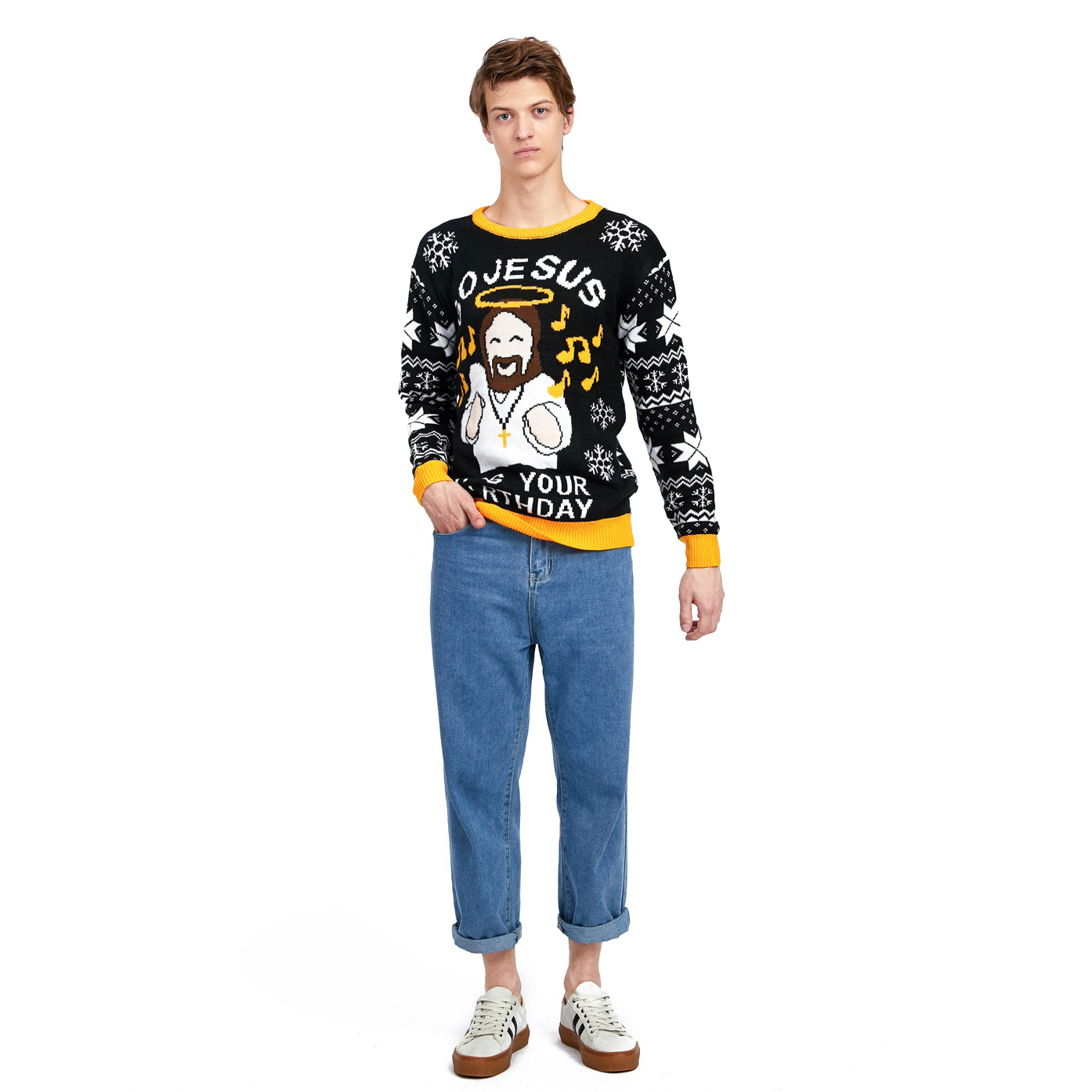 Изготовленный на заказ Рождественский свитер FNJIA God для мужчин