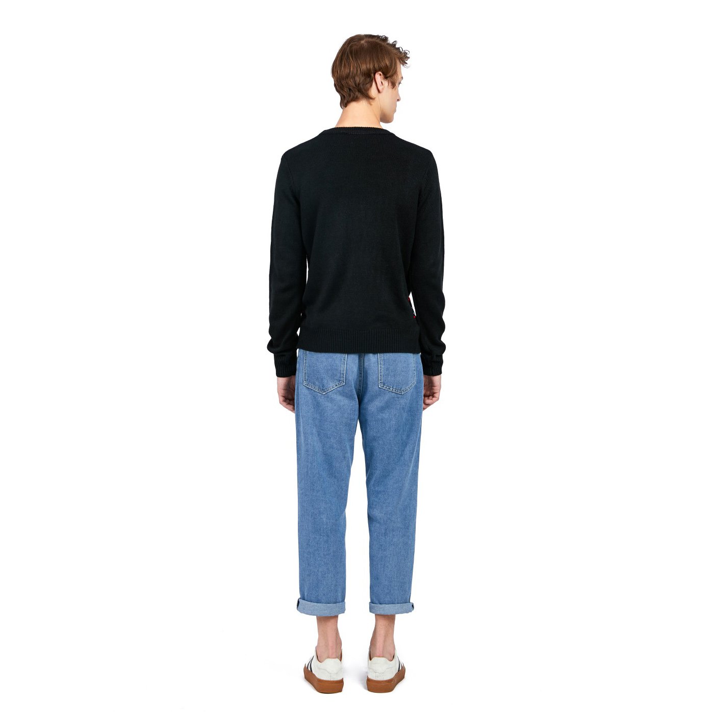 Уродливый рождественский свитер по индивидуальному заказу, связанный в мужском стиле с мультяшным рисунком Санта-Клауса