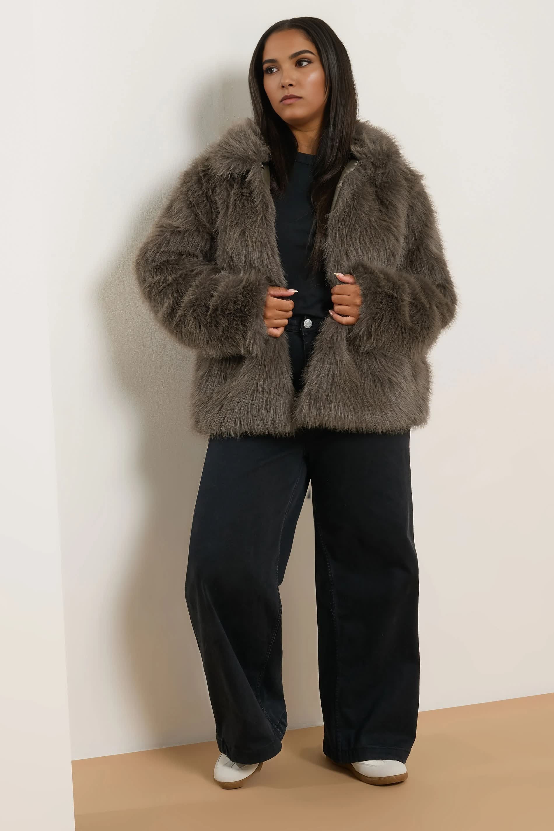 Изготовленная на заказ куртка с воротником из искусственного меха, женское пальто