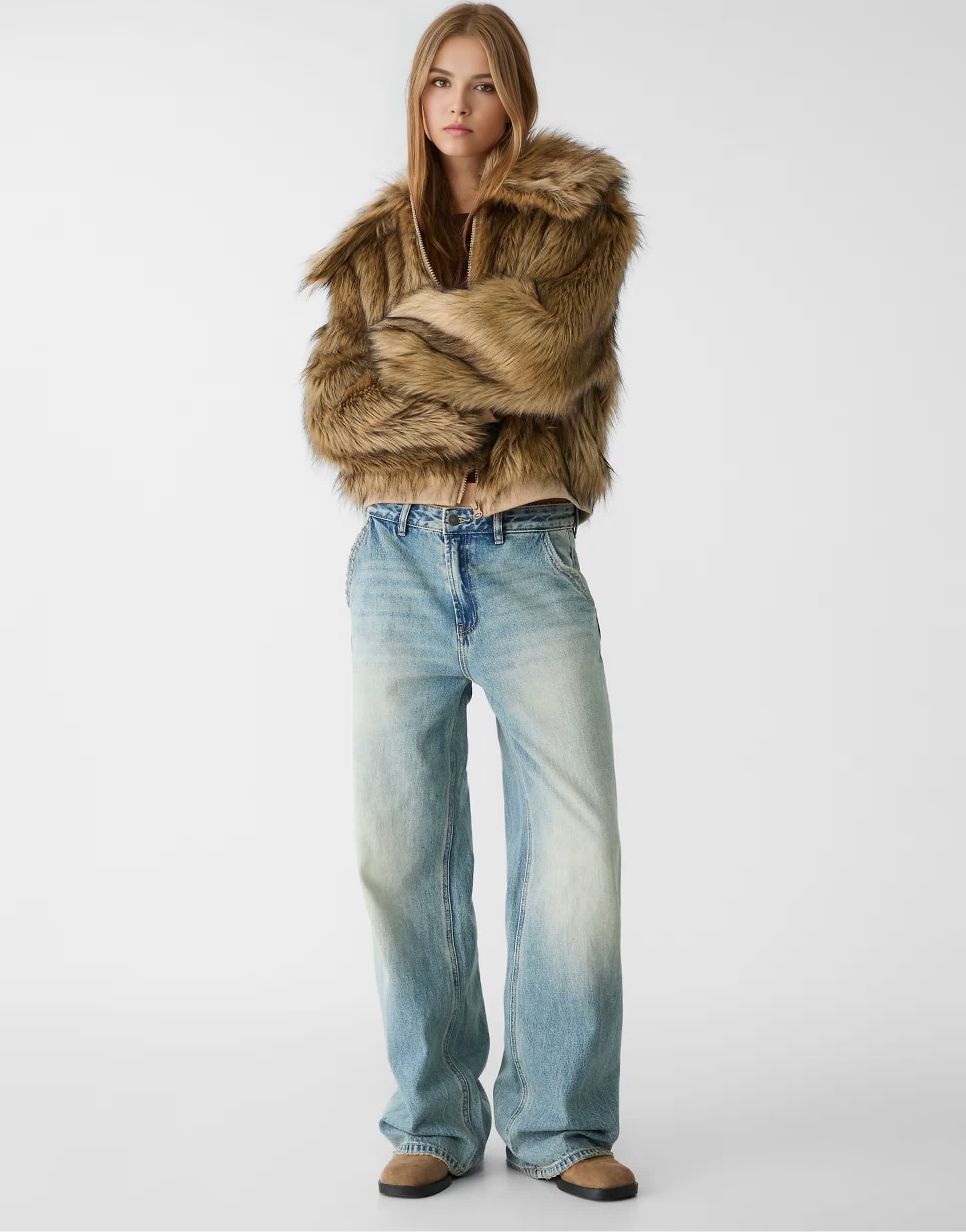 Изготовленная на заказ Ретро Винтажная шуба из искусственного меха в бунтарском стиле