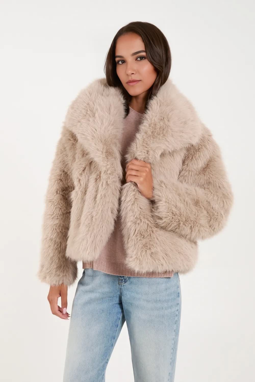 Изготовленное на заказ роскошное женское пальто из искусственного меха, зимняя женская теплая куртка из искусственного меха