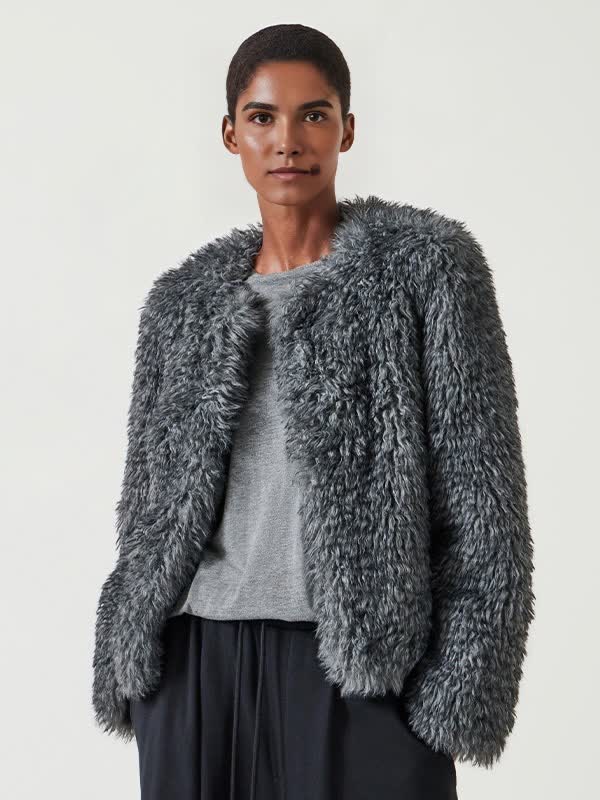 Изготовленное на заказ зимнее пальто больших размеров, теплое укороченное женское пальто из искусственного меха, короткая куртка, женские пальто