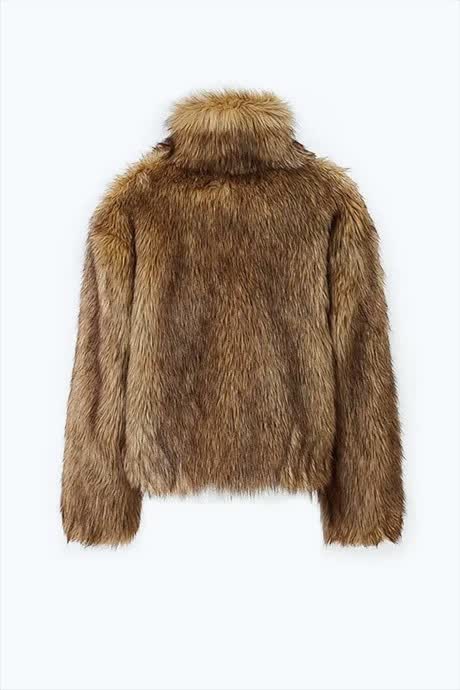 Изготовленная на заказ по последнему слову моды бежевая куртка из искусственного меха, женские куртки, пальто из искусственного меха