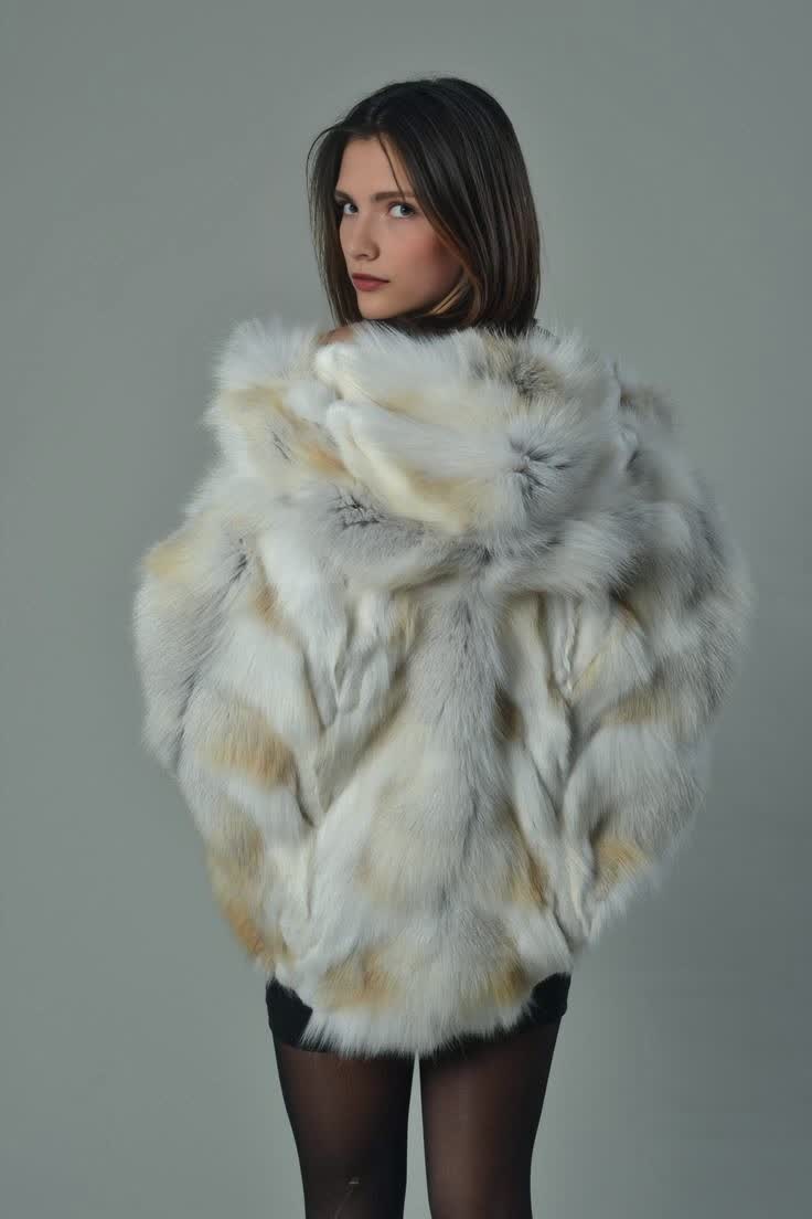 Женская зимняя теплая пушистая меховая куртка из золотистой мраморной лисы, высококачественная шуба