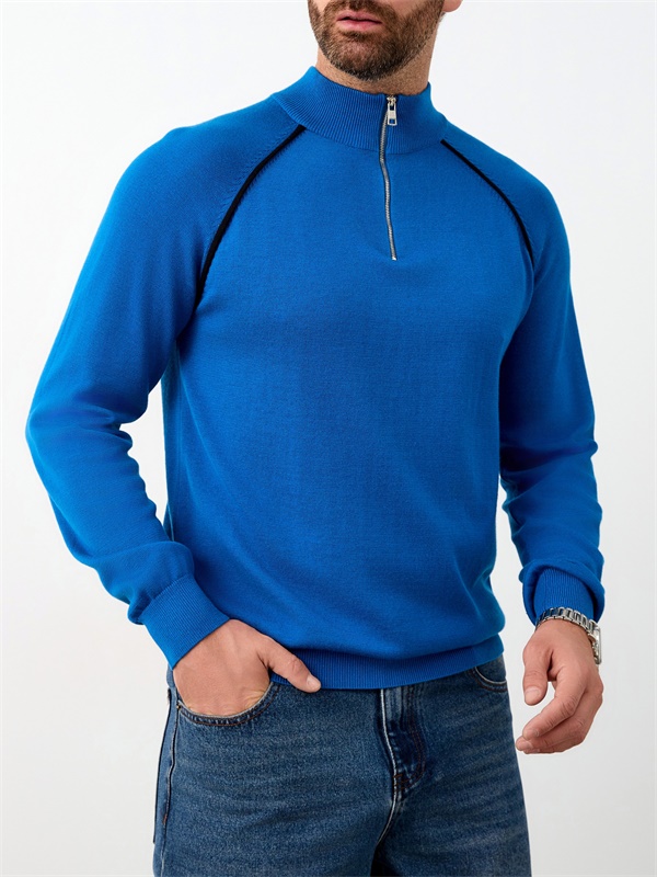 Изготовленный на заказ мужской свитер с застежкой-молнией до половины шеи