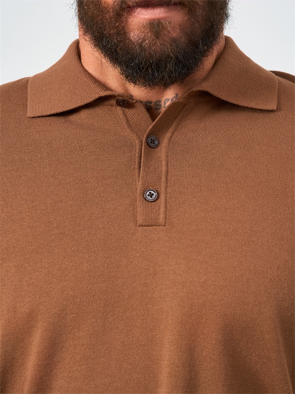 Изготовленный на заказ мужской свитер-поло FNJIA с длинным рукавом и круглым вырезом горловины