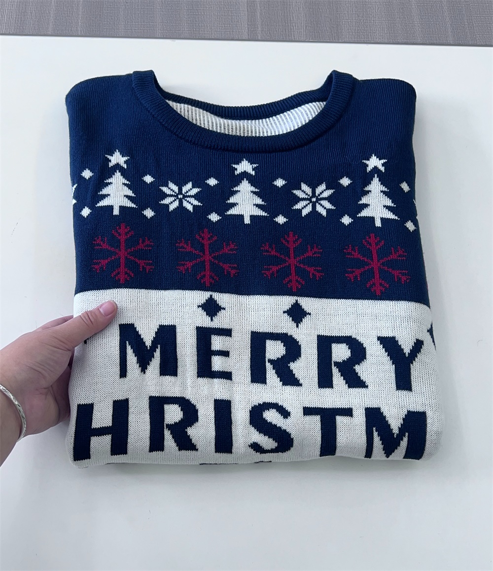 Рождественский джемпер Cusotm FNJIA Ugly Christmas для мужчин с декоративным жаккардовым узором в виде букв