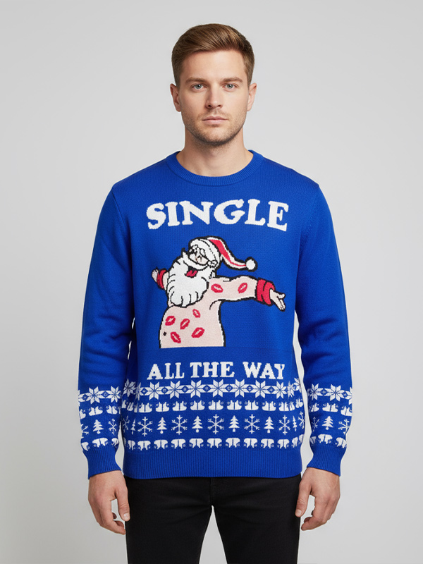 Изготовленный на заказ FNJIA вязаный забавный уродливый Рождественский джемпер Санта Клауса для мужчин