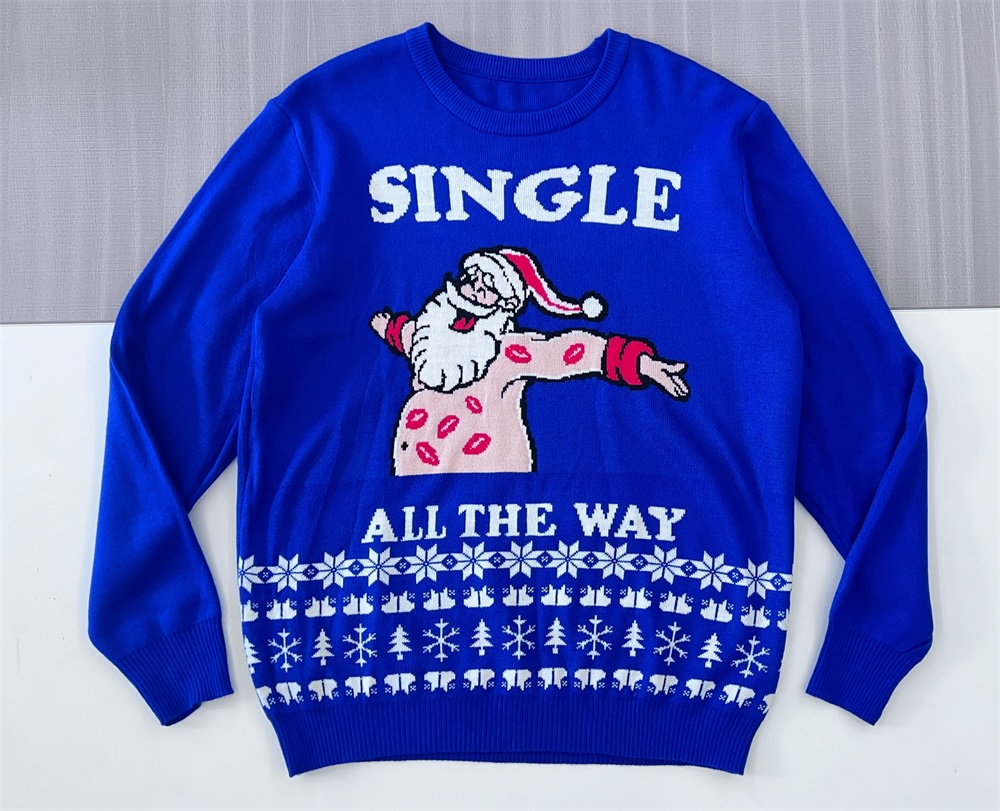 Изготовленный на заказ FNJIA вязаный забавный уродливый Рождественский джемпер Санта Клауса для мужчин