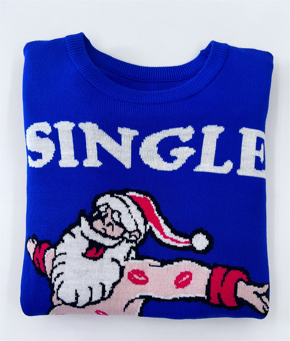 Изготовленный на заказ FNJIA вязаный забавный уродливый Рождественский джемпер Санта Клауса для мужчин