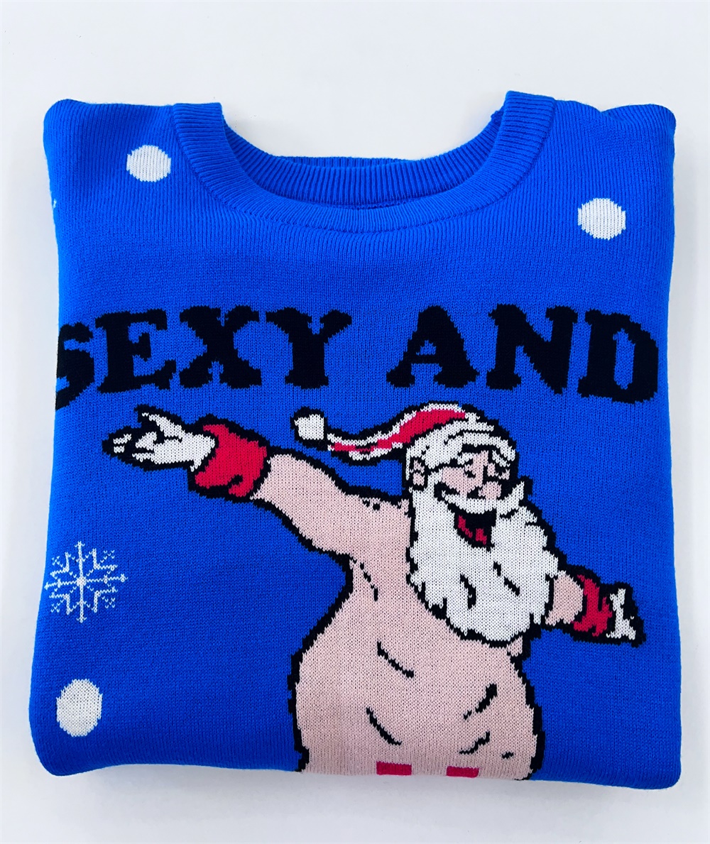 Изготовленный на заказ уродливый Рождественский свитер для мужчин с забавным рисунком Санта-Клауса, Рождественский джемпер