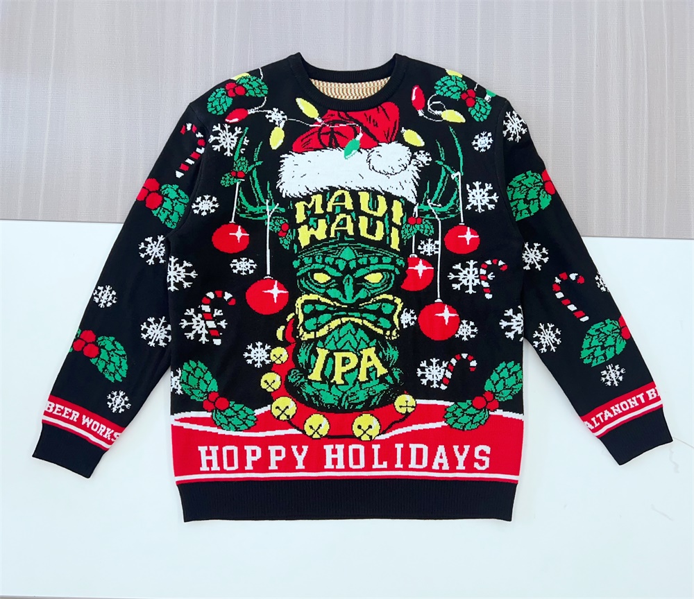 Изготовленный на заказ уродливый рождественский свитер FNJIA Men&amp;#039;s с веселым праздником, забавный джемпер для мужчин