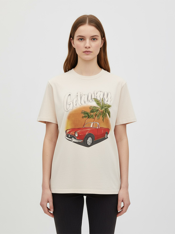 Изготовленная на заказ повседневная футболка унисекс с принтом FNJIA