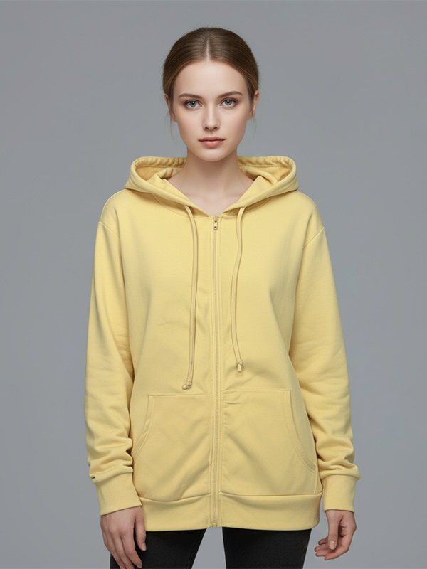 Изготовленный на заказ кардиган на молнии с однотонным дизайном и карманами, женские толстовки с капюшоном