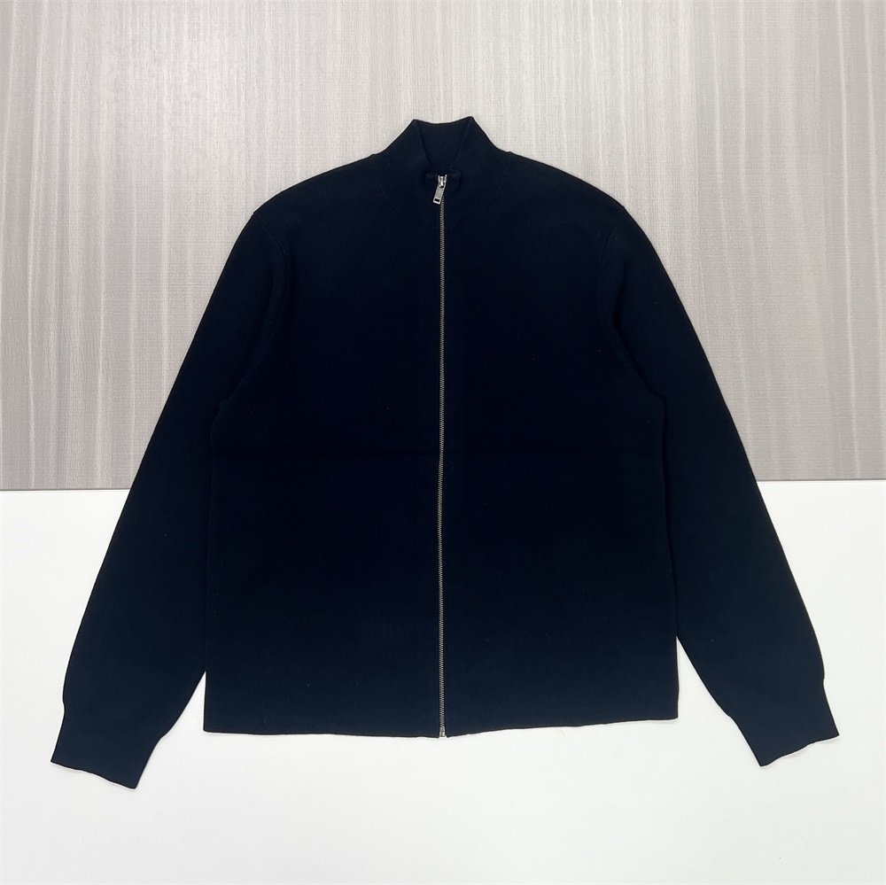 Мужская вязаная однотонная куртка на молнии, сшитая на заказ