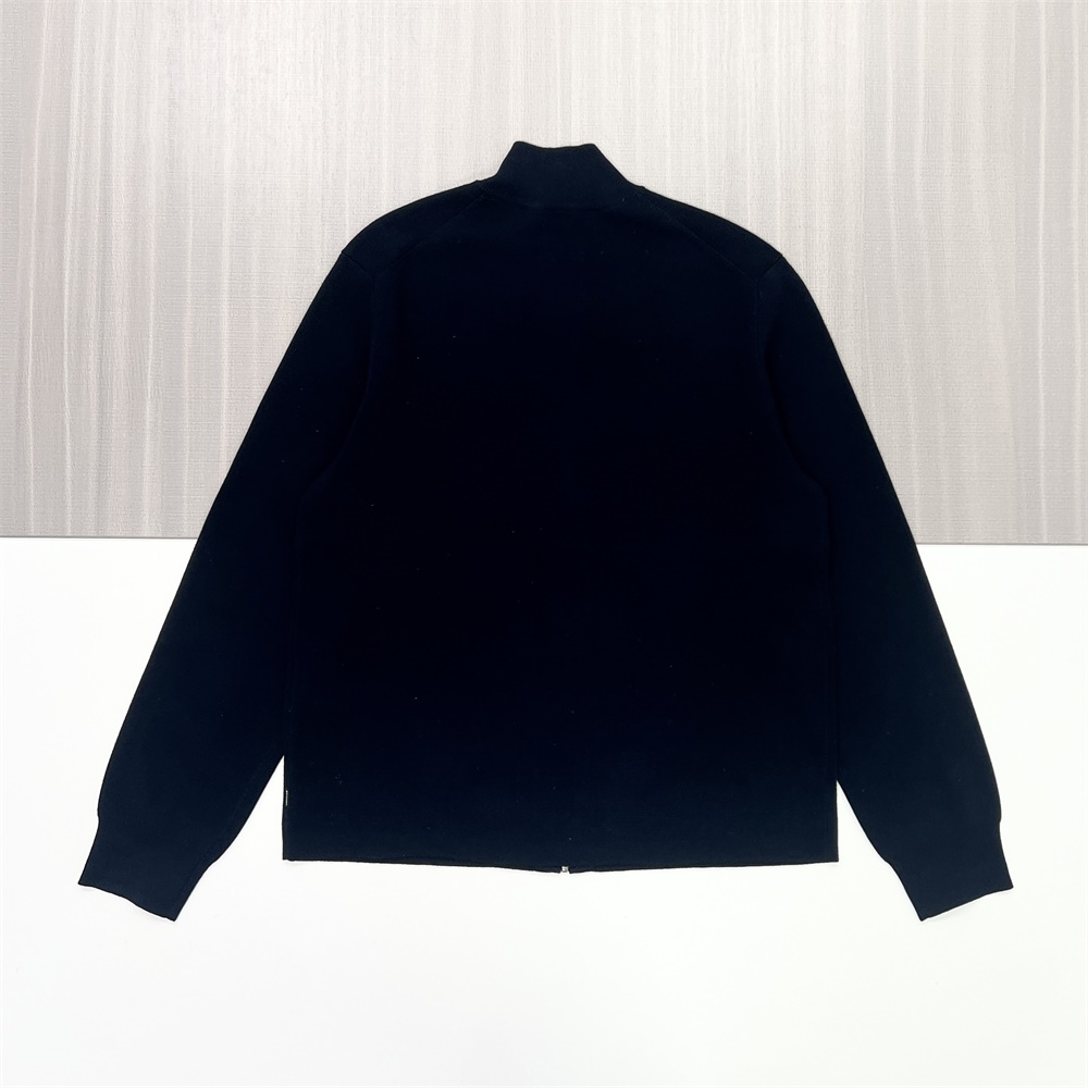 Мужская вязаная однотонная куртка на молнии, сшитая на заказ