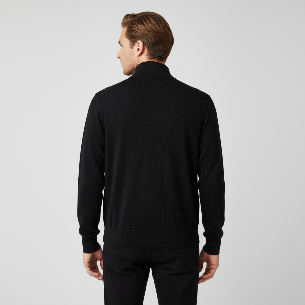 Мужская вязаная однотонная куртка на молнии, сшитая на заказ