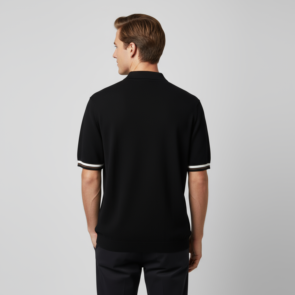 Мужская трикотажная рубашка поло в полоску на заказ - Топ с коротким рукавом и воротником, цвет и пряжа настраиваются индивидуально