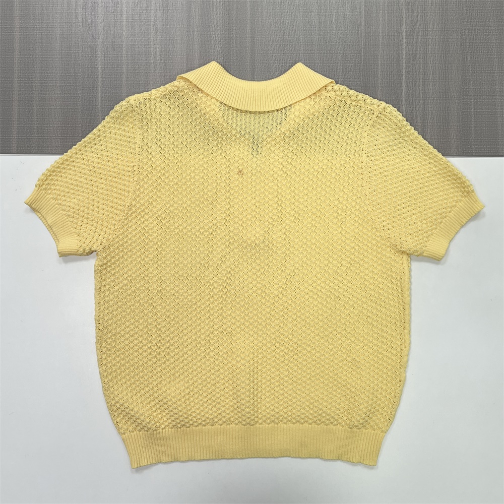 Футболка поло из трикотажа на заказ: Текстурированный воротник, V-образный вырез, короткий рукав