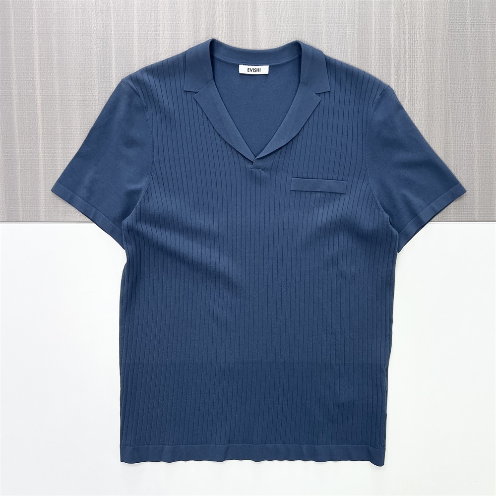 Футболка-поло из трикотажа в рубчик на заказ: Воротник-стойка с вырезами, короткий рукав, дизайн карманов