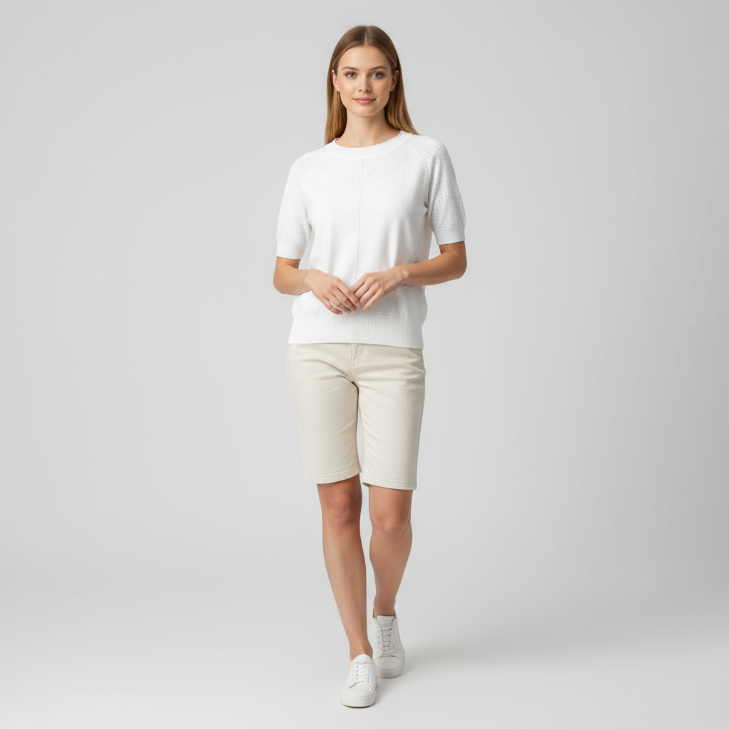 Трикотажная футболка с петельками на заказ: Круглый вырез горловины, короткий рукав, Минималистичный дизайн