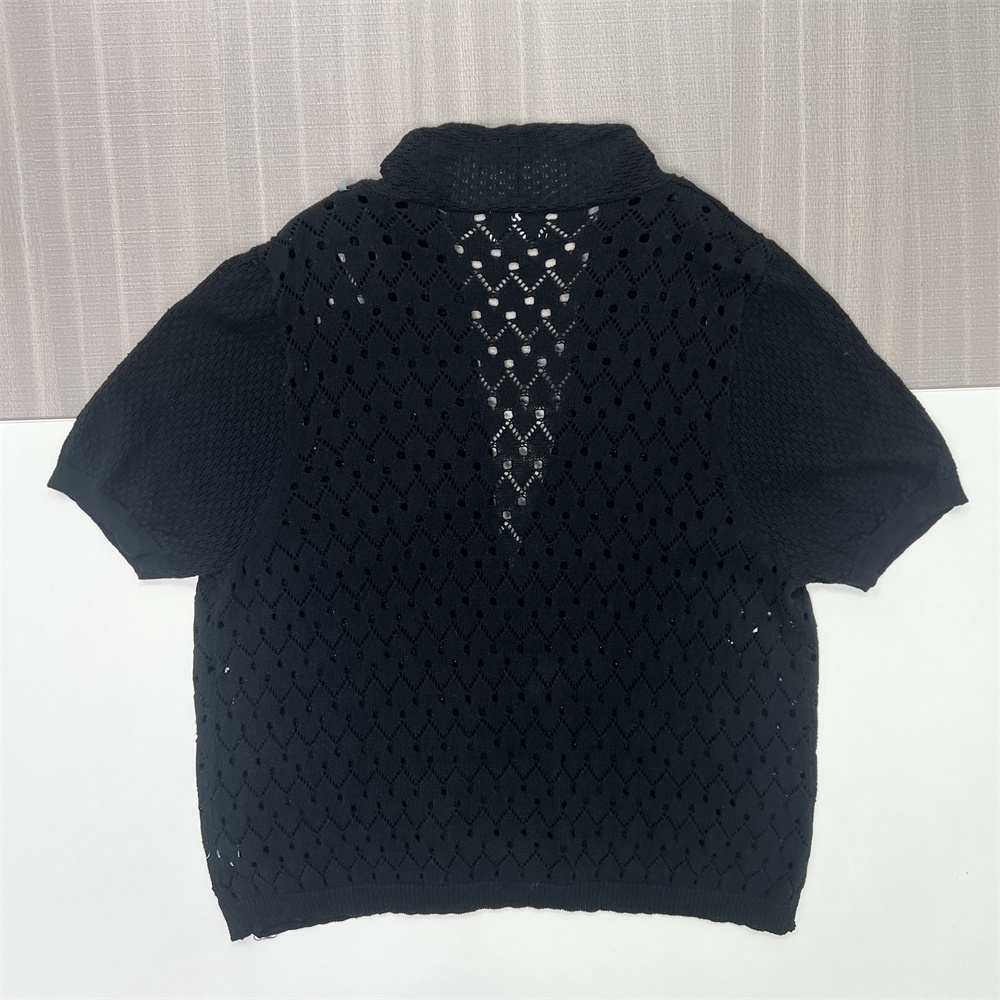 Вязаный кардиган с петельками по индивидуальному заказу: Открытая передняя часть, Короткий рукав, Элегантный дизайн