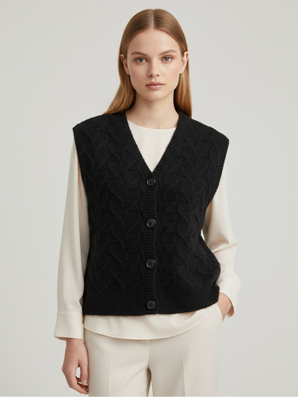 Изготовленный на заказ женский хлопчатобумажный вязаный топ на бретелях с V-образным вырезом без рукавов, мягкий вязаный жилет, свитер, Удобный стиль, вязаные топы