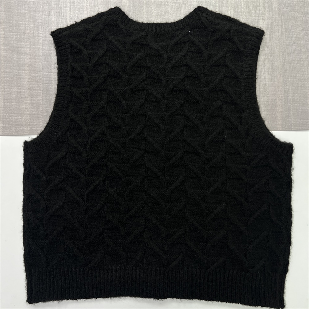 Изготовленный на заказ женский хлопчатобумажный вязаный топ на бретелях с V-образным вырезом без рукавов, мягкий вязаный жилет, свитер, Удобный стиль, вязаные топы