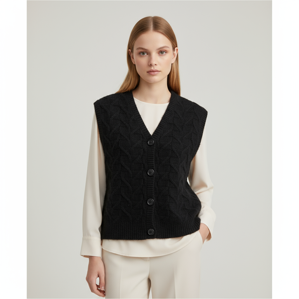 Изготовленный на заказ женский хлопчатобумажный вязаный топ на бретелях с V-образным вырезом без рукавов, мягкий вязаный жилет, свитер, Удобный стиль, вязаные топы