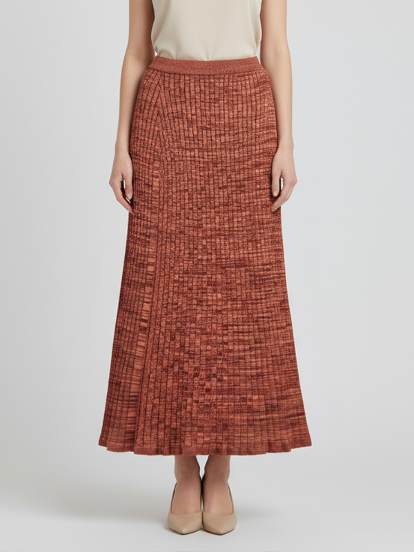 Макси-юбка из текстурированного трикотажа на заказ: Завышенная талия, расклешенный крой, элегантный дизайн
