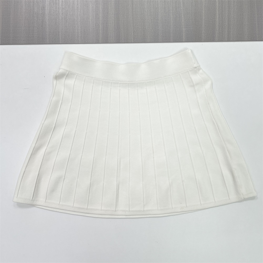 Мини-юбка из трикотажа в рубчик на заказ: Высокая талия, расклешенный крой, повседневный дизайн