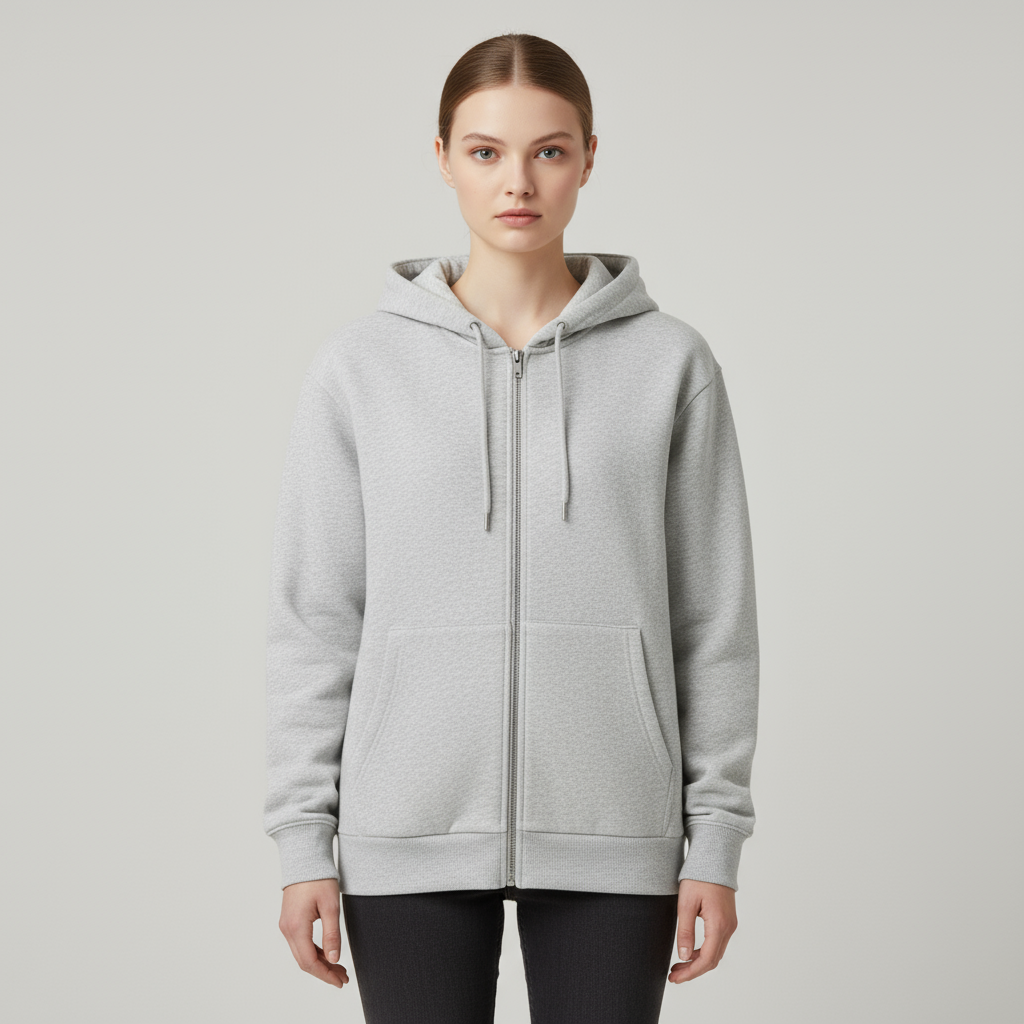 Индивидуальная укороченная толстовка на молнии до половины длины: Высокий вырез, серый цвет вереска, дизайн в стиле спортивной одежды