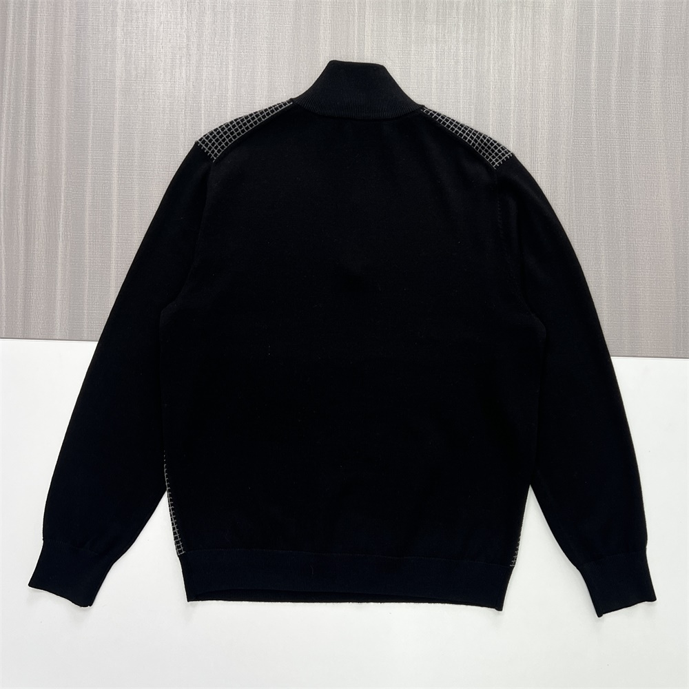 Мужской пуловер на молнии с сетчатым рисунком, выполненный в индивидуальном стиле: черный и серый, современный повседневный дизайн