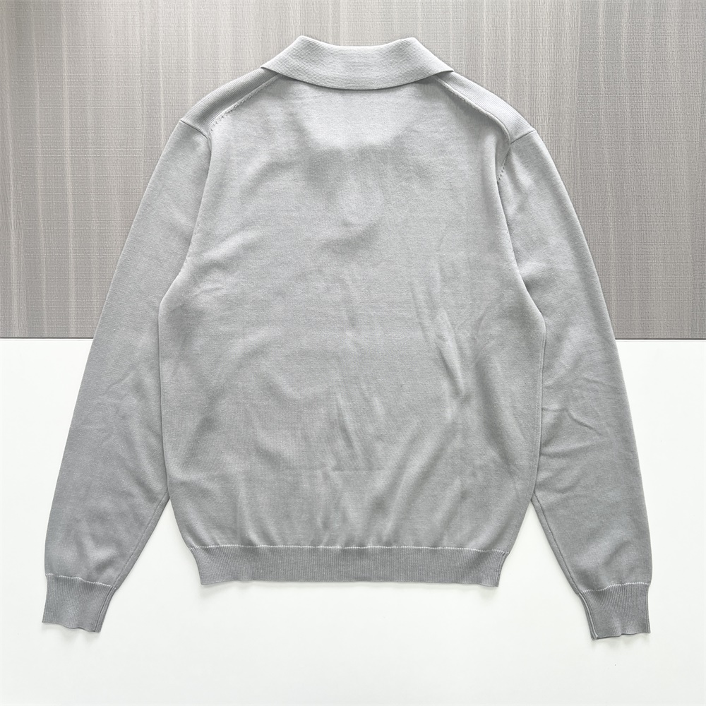 Мужское вязаное поло Heather Gray из вереска серого цвета: V-образный вырез горловины, длинный рукав, Повседневная одежда вне времени