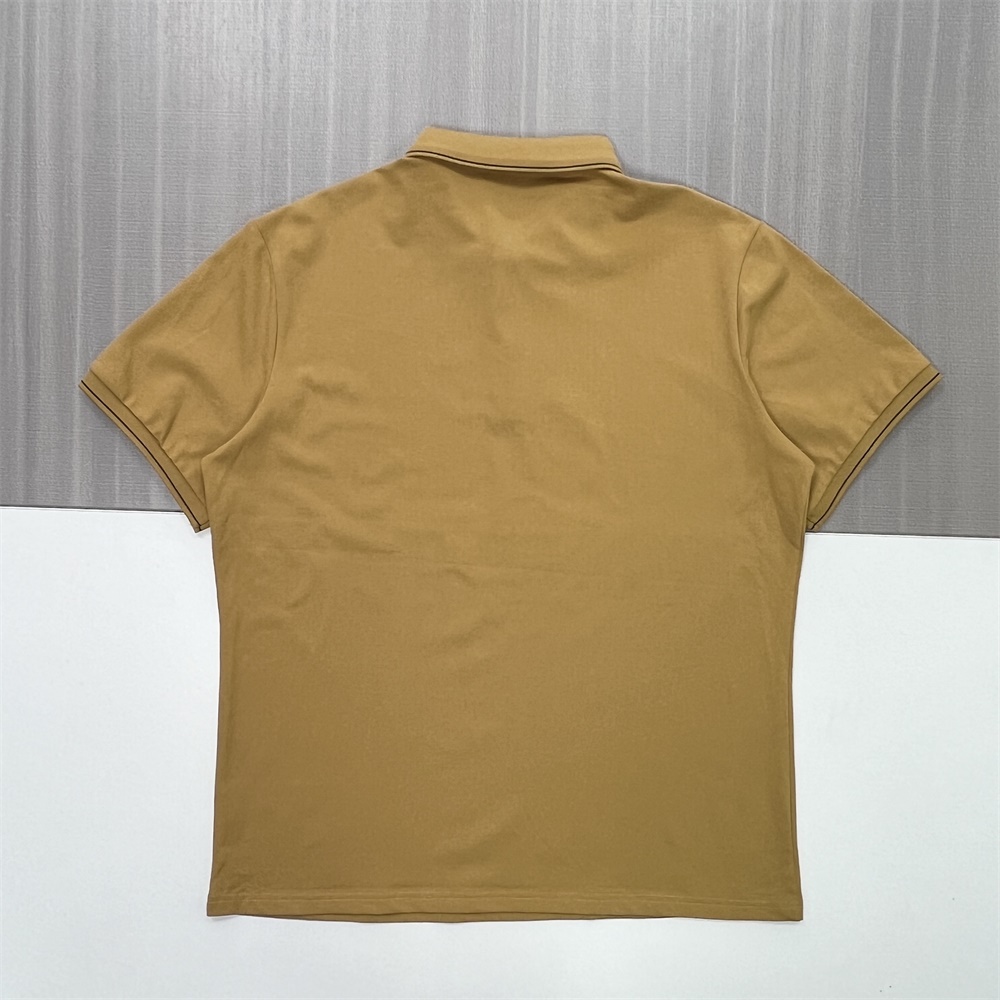 Мужская горчичная рубашка-поло: Контрастная отделка, Классический дизайн, Повседневная одежда