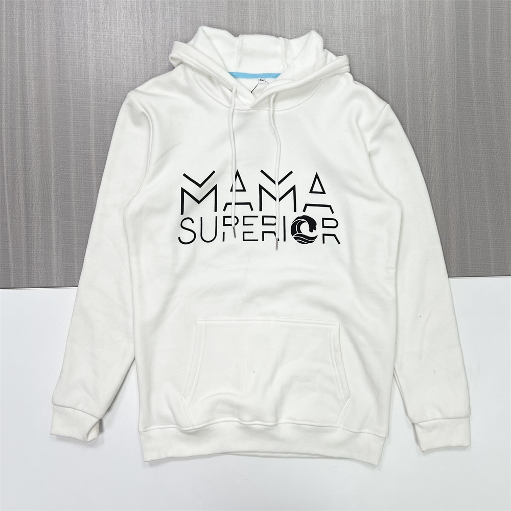 Мужская белая толстовка с капюшоном с графическим принтом "MAMA SUPERIOR", карман-кенгуру, Повседневная одежда