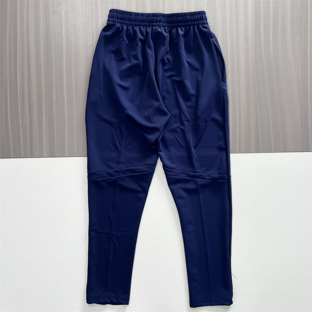 Мужской спортивный костюм синего и темно-синего цвета: Топ на молнии + брюки, дизайн в стиле Колор-блок