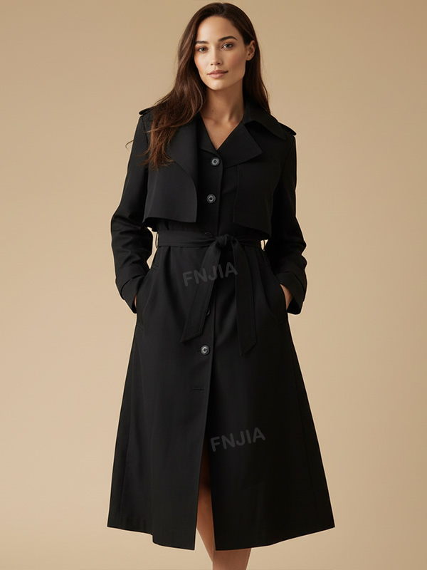 Женский костюм с двумя чёрными костюмами: короткая ветровка и мини-юбка