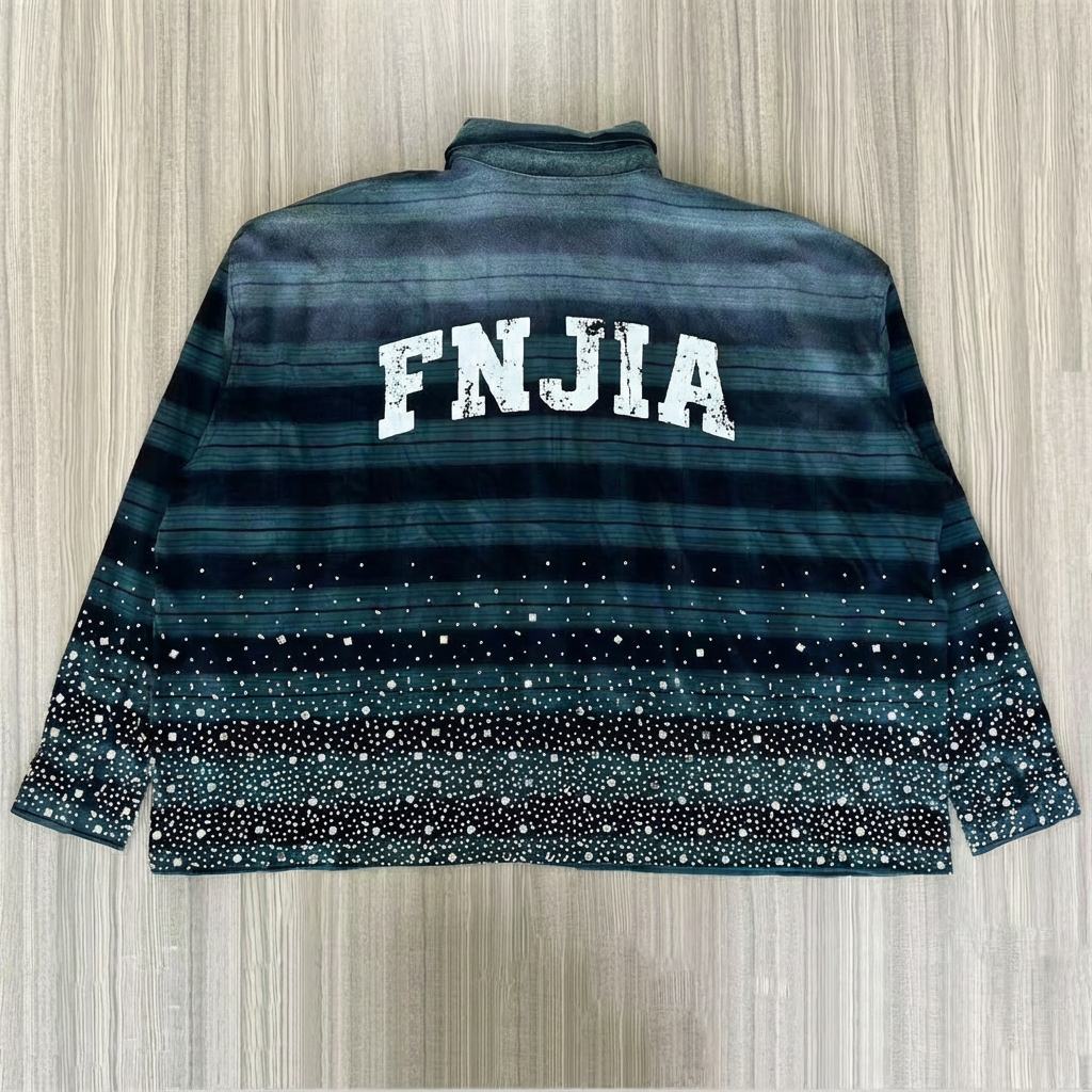 Мужская рубашка оверсайз в синюю полоску со звездным принтом, повседневная рубашка с длинным рукавом