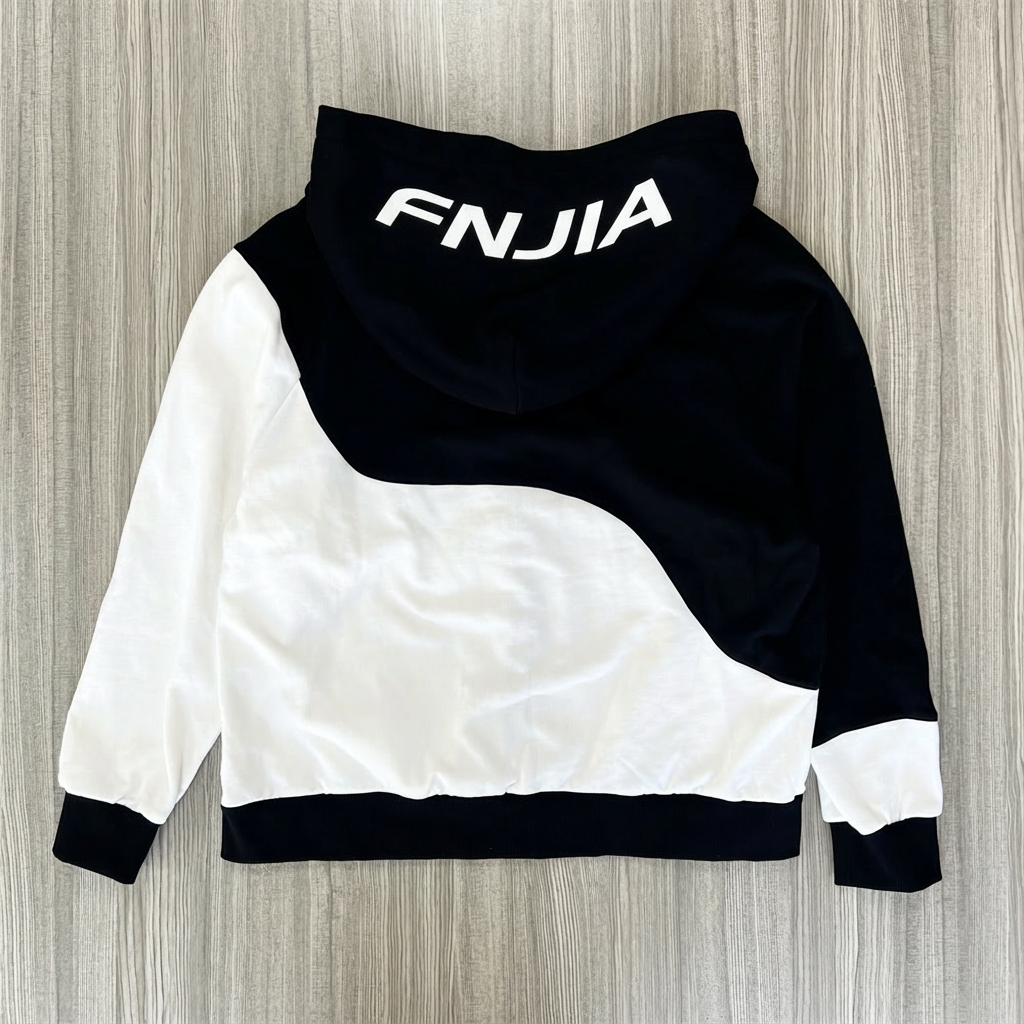 Мужская черно-белая толстовка на молнии с принтом в виде звезд: рисунок "FNJIA"